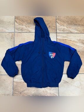 Kids Navy Hooded Windbreaker Jacket